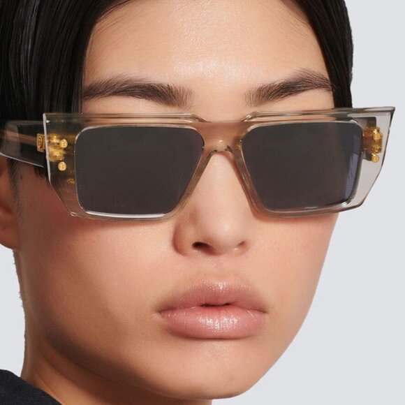 NEW BALMAIN B-VI BPS-128B UNISEX GREY CRYSTAL SUNGLASSES